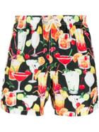 Mc2 Saint Barth Cocktail Pattern Swimming Shorts - Black