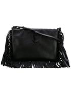 Saint Laurent Monogram Shoulder Bag, Women's, Black, Calf Leather