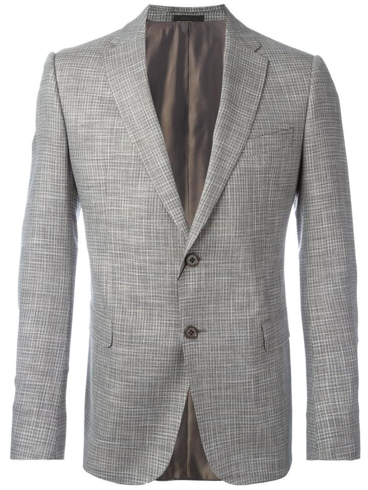 Armani Collezioni Plaid Blazer, Men's, Size: 58, Nude/neutrals, Viscose/virgin Wool/spandex/elastane/viscose