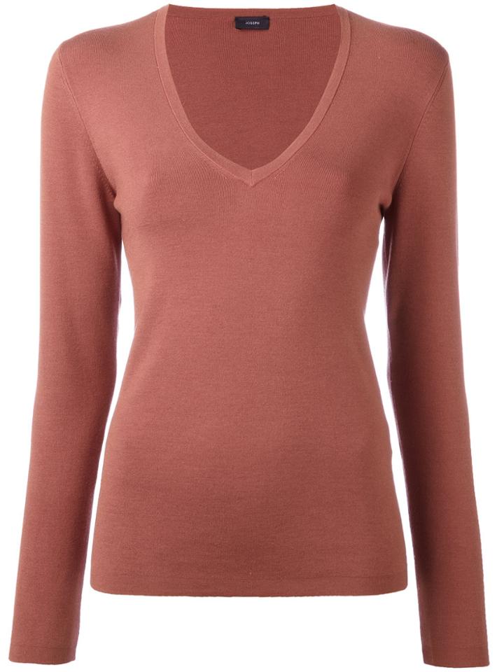 Joseph Knit V-neck Top - Brown