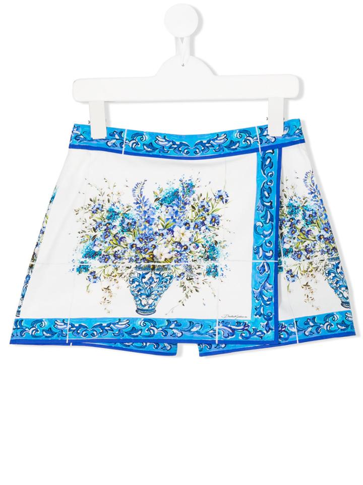 Dolce & Gabbana Kids Floral Print Shorts - White