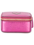 Anya Hindmarch Metallic Pink Leather Smiley Box Purse - Pink & Purple