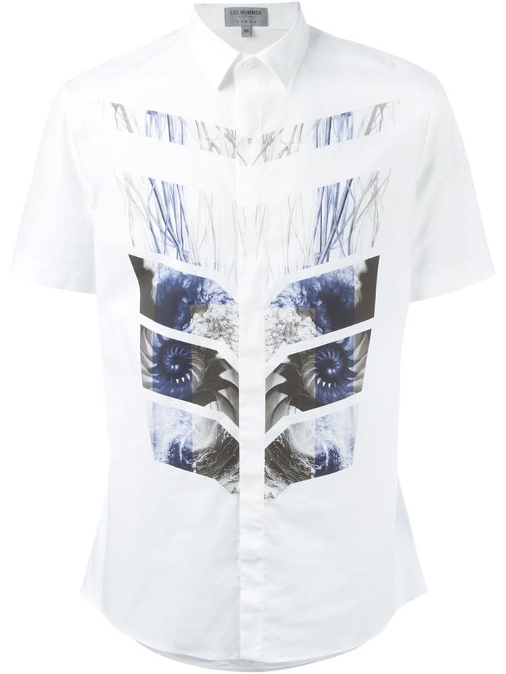 Les Hommes Urban Nature Print Shirt