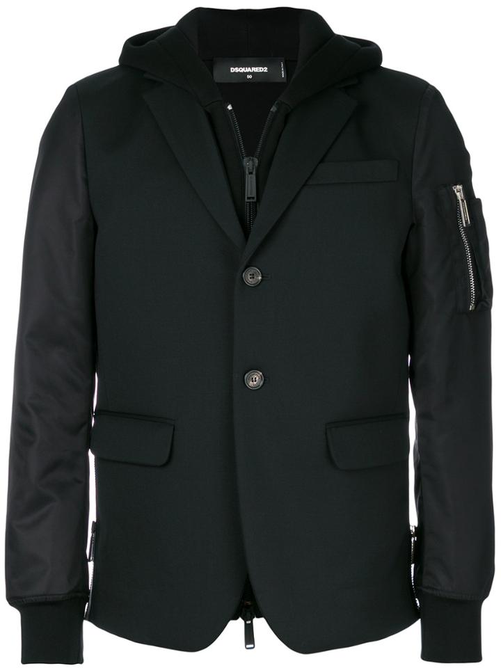 Dsquared2 Hoodie Lined Blazer - Black