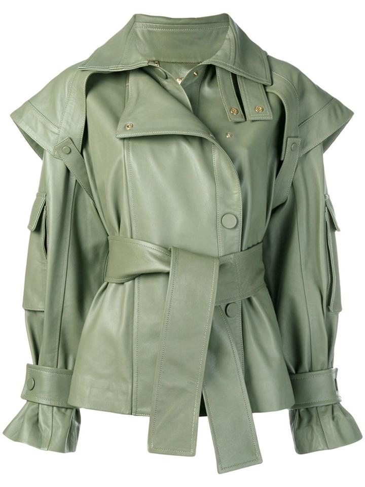 Zimmermann Tempest Leather Jacket - Green
