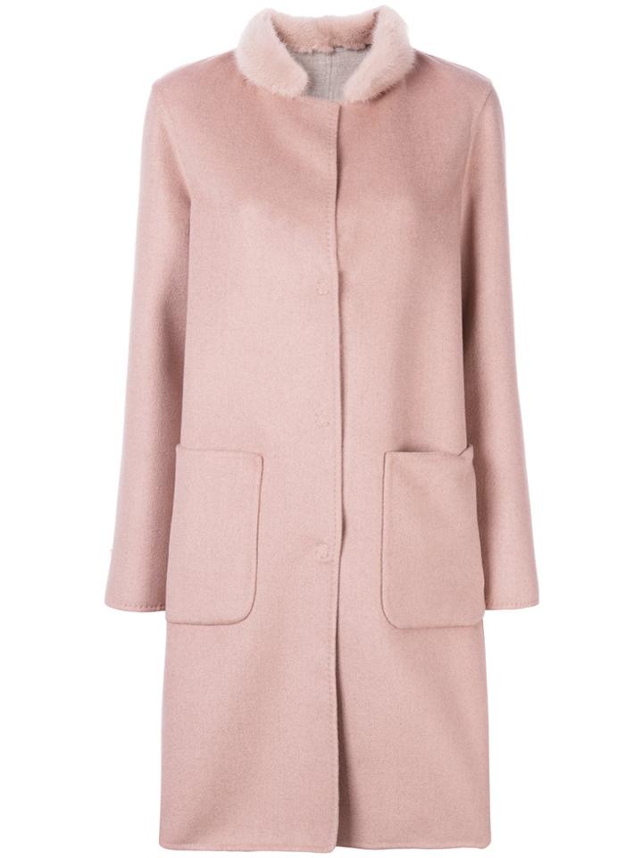 Manzoni 24 Collar Detail Coat - Pink & Purple