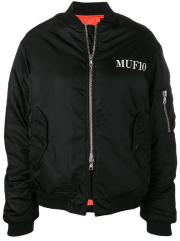 Muf 10 Copenhagen Logo Print Bomber Jacket - Black