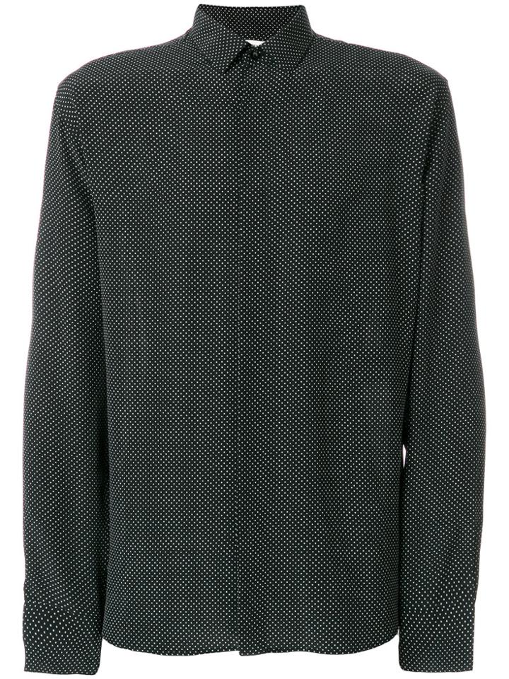 Saint Laurent Fine Polka Dot Shirt - Black