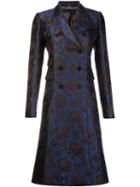 Alexander Mcqueen Rose Jacquard Coat, Women's, Size: 46, Black, Silk/wool