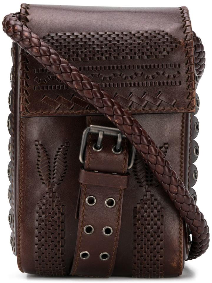 Yves Saint Laurent Vintage 2000's Braided Textured Bag - Brown