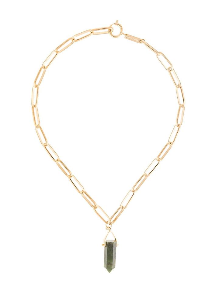 Isabel Marant Crystal Drop Link Chain Necklace - Gold