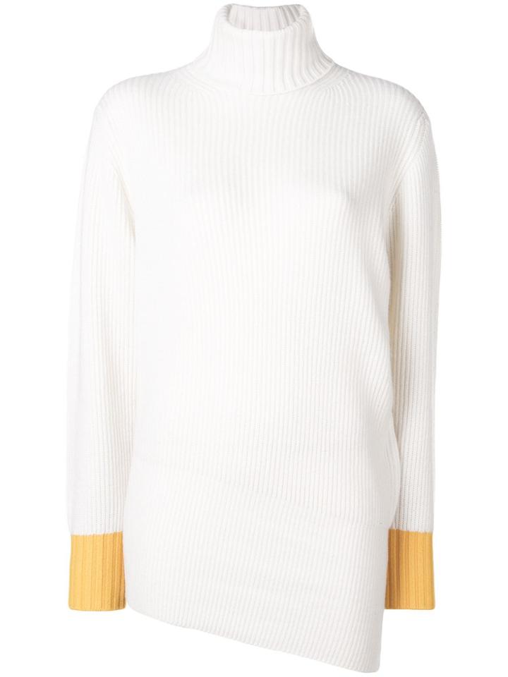 Sportmax Cashmere Turtleneck Asymmetric Sweater - White