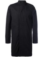 Rick Owens Funnel Neck Coat, Men's, Size: 48, Black, Cotton/rubber/cupro