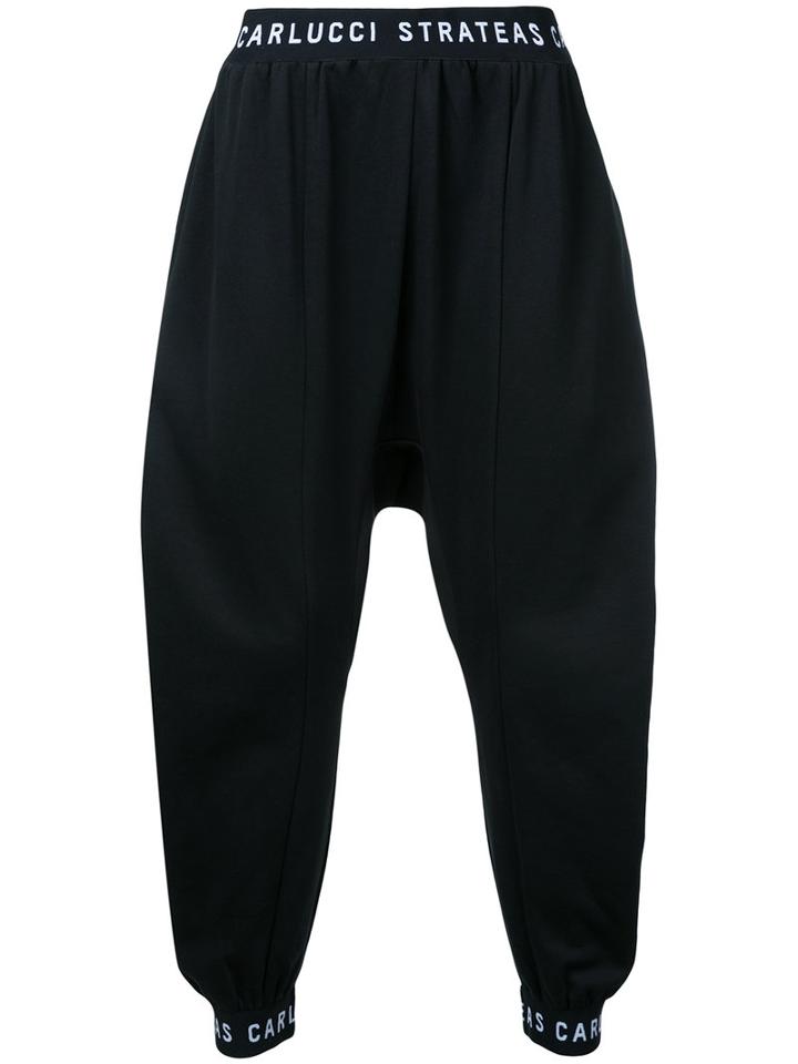 Strateas Carlucci - Panel Drop-crotch Sweatpants - Men - Cotton - L, Black, Cotton
