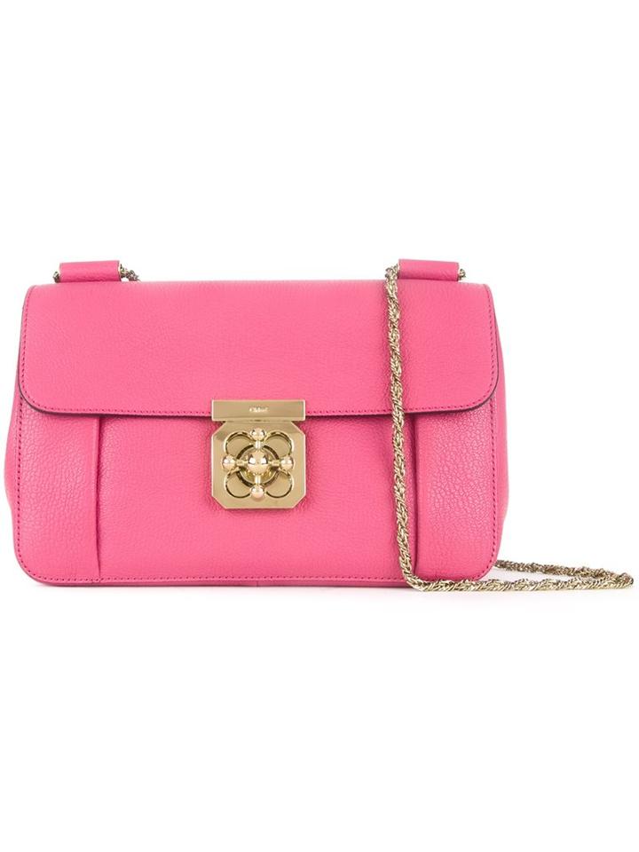 Chloé 'elsie' Shoulder Bag, Women's, Pink/purple, Goat Skin