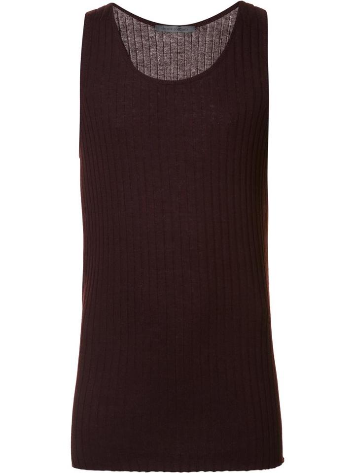 Denis Colomb Ribbed Tank Top, Men's, Size: Medium, Red, Silk/cashmere