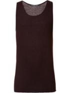 Denis Colomb Ribbed Tank Top, Men's, Size: Medium, Red, Silk/cashmere