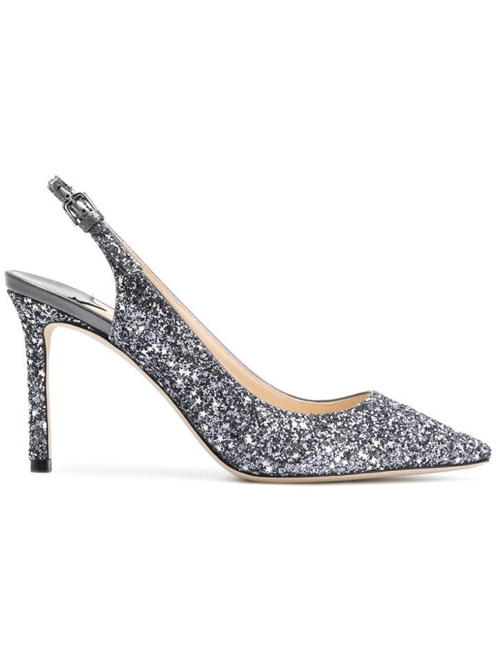 Jimmy Choo Erin 85 Slingback Pumps - Metallic