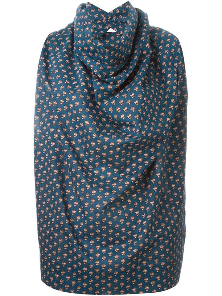 Vivienne Westwood Anglomania Rose Print Cowl Neck Blouse