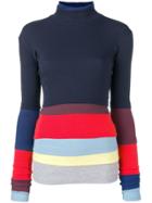 Y / Project Striped Roll Neck Sweater - Blue