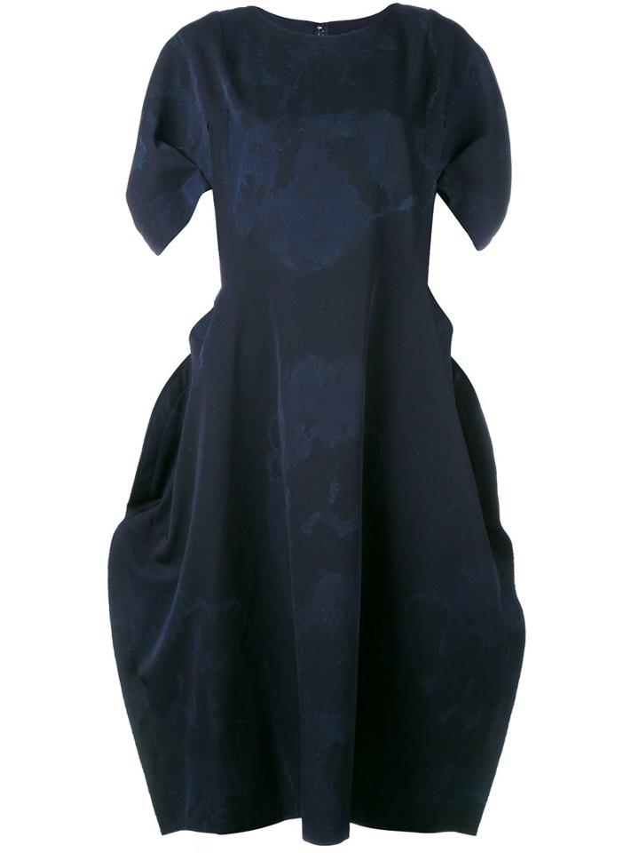 Comme Des Garçons - Stain Print Draped Dress - Women - Polyester/wool - S, Blue, Polyester/wool