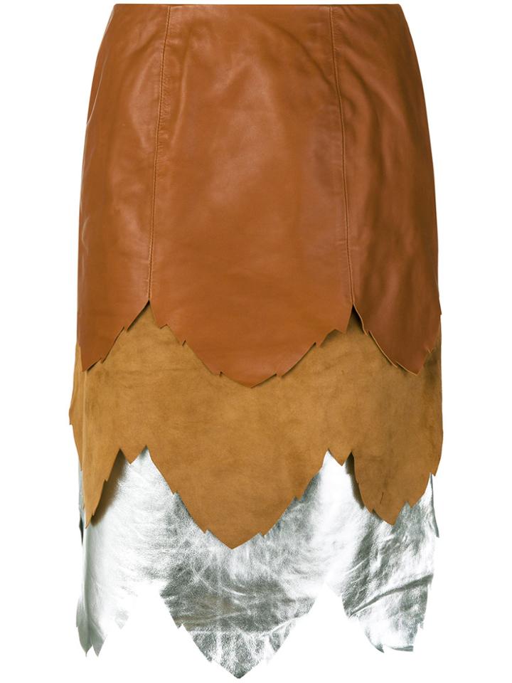 Jw Anderson Layered Skirt - Brown