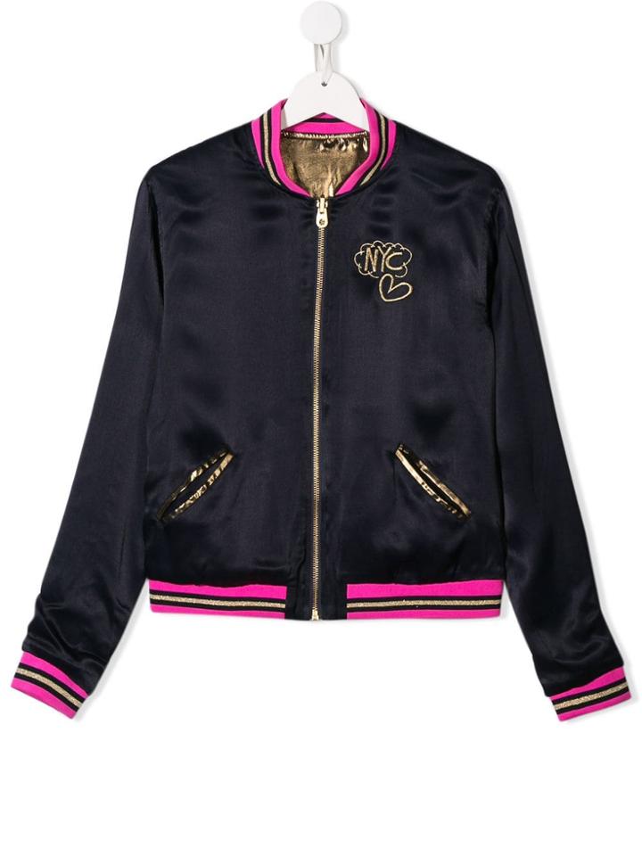 Little Marc Jacobs Teen Reversible Bomber Jacket - Blue