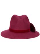 Yosuzi Valentina Pom Pom Fedora Hat - Red