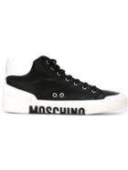 Moschino Logo Hi-top Sneakers, Men's, Size: 39, Black, Leather/rubber