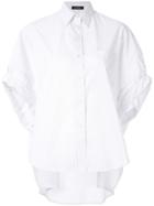 R13 Pinstripes Rolled-sleeve Shirt - White