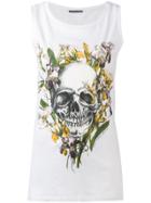 Alexander Mcqueen Floral Skull Tank Top - White