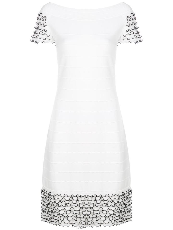 D.exterior Frill Trim Knitted Dress - White