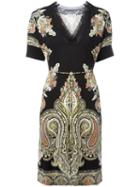 Etro Paisley Print T-shirt Dress, Women's, Size: 42, Black, Viscose