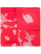 Unused Floral Motif Scarf - Red