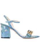 Gucci Leather Mid-heel Sandals - Blue