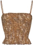 Nanushka Matea Snake Print Top - Brown