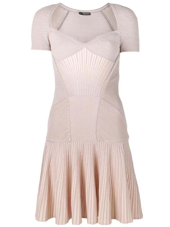 Alexander Mcqueen Mini Knit Dress - Nude & Neutrals