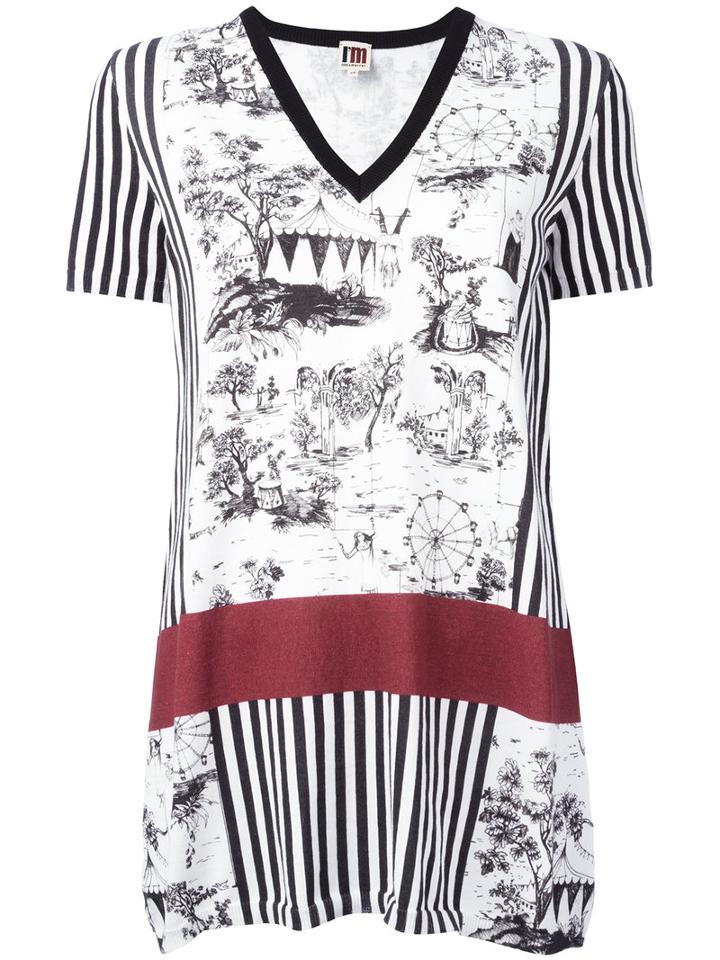 I'm Isola Marras Multi-print Knitted T-shirt, Women's, Size: Medium, White, Cotton