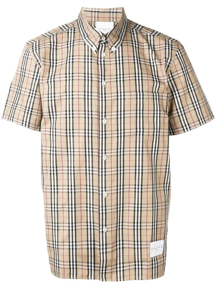 Gaelle Bonheur Haymarket Check Button-down Shirt - Neutrals