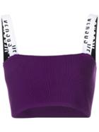 Versus Logo Strap Cropped Top - Pink & Purple