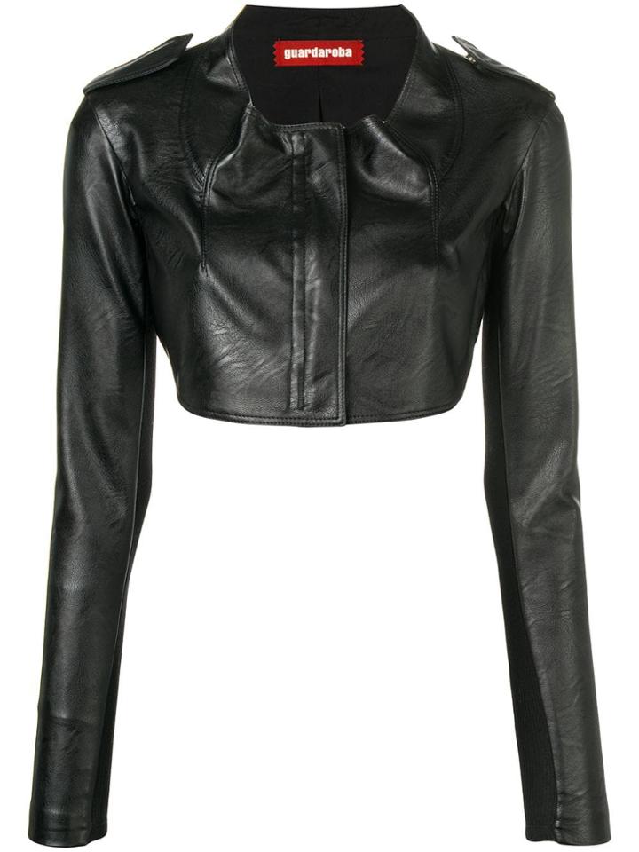 Guardaroba Cropped Zipped Jacket - Black