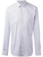 Alexander Mcqueen Micro Skull And Floral Print Shirt, Men's, Size: 15, White, Cotton