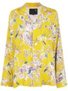 R13 Oversized Floral Print Shirt - Yellow