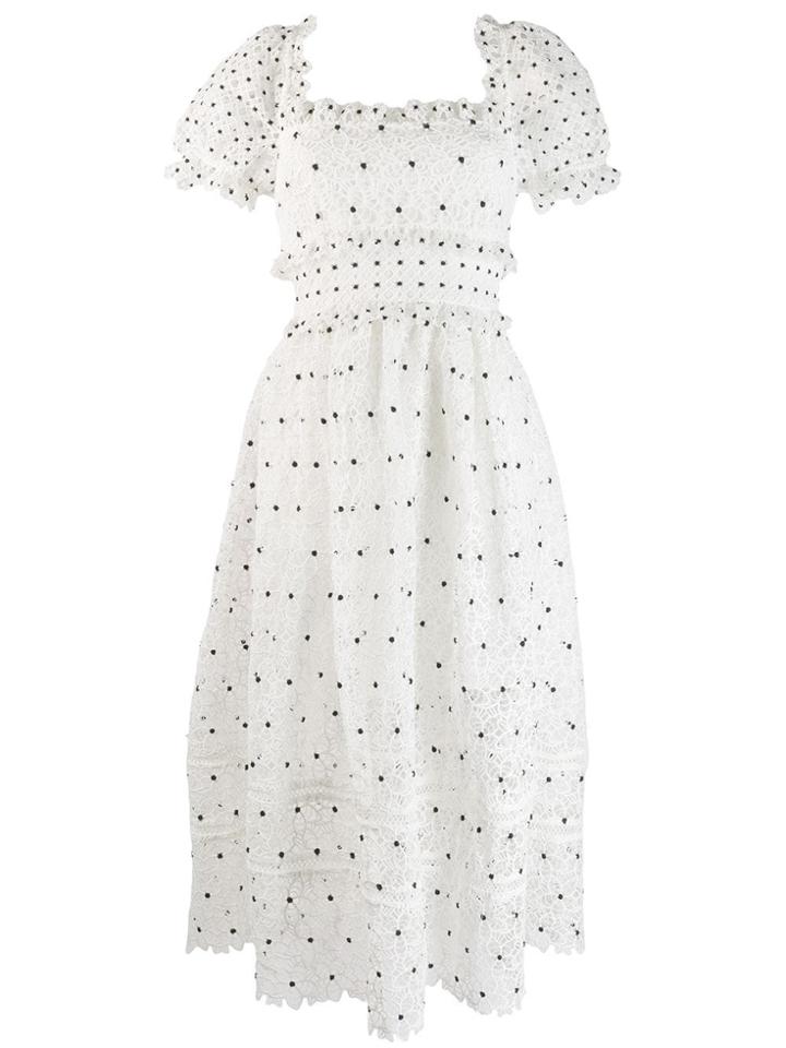 Self-portrait Hibiscus Lace Dress - White