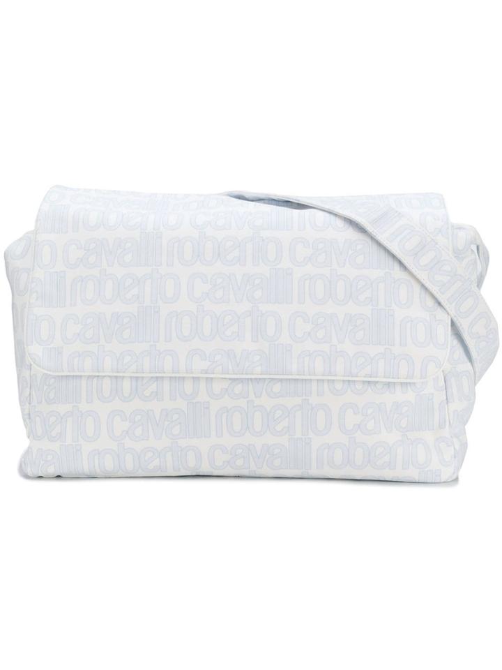 Roberto Cavalli Junior Logo Print Changing Bag - Blue