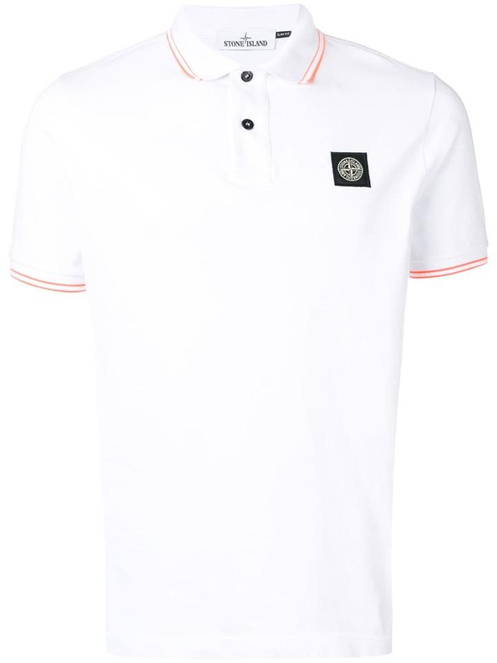 Stone Island Chest Logo Polo Shirt - White