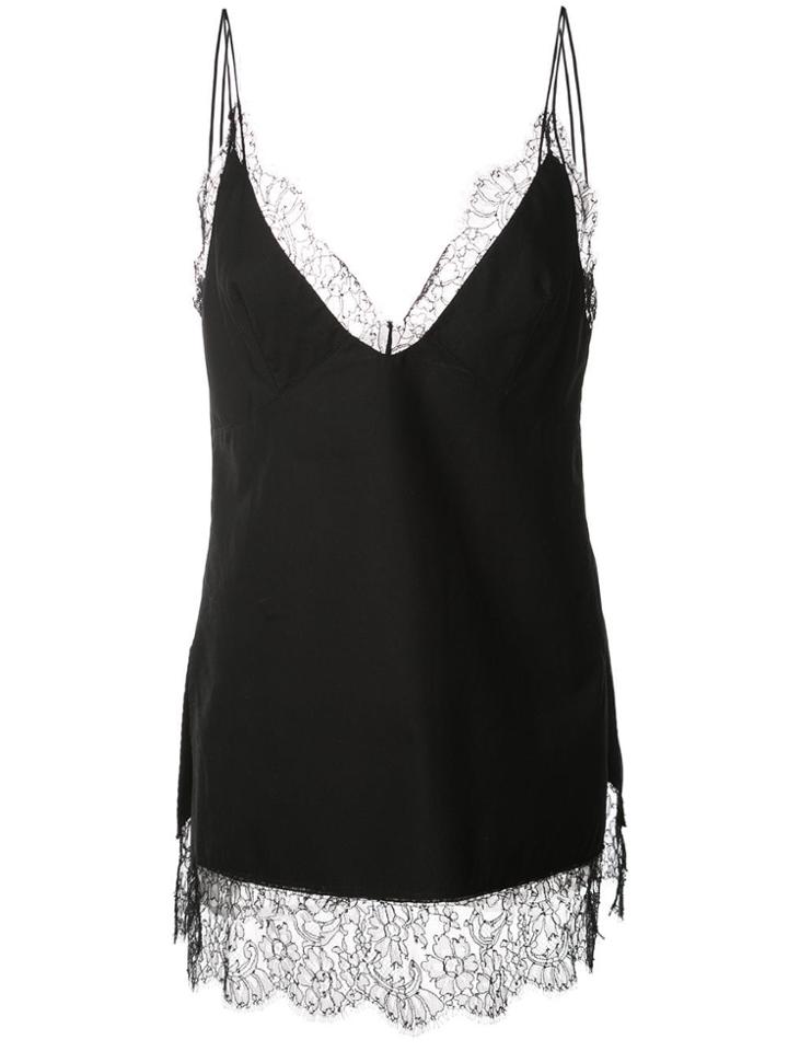 Khaite Lace Trim Slip Top - Black
