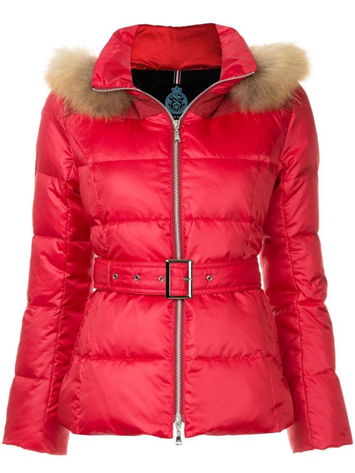 Guild Prime Fur Hood Trim Puffer Jacket - Red