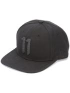 11 By Boris Bidjan Saberi '11' Embroidery Cap, Adult Unisex, Black, Polyester