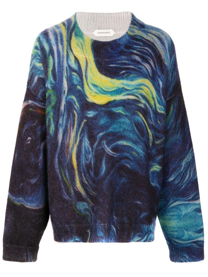 Namacheko Brush Stroke Effect Jumper - Blue